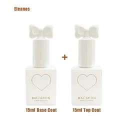 Eleanos 15ML Base No Wipe Top Coat UV Gel Colorful Gel Nail Polish Semi Permanent Soak Off UV LED Nail Art Manicure Nail Varnish