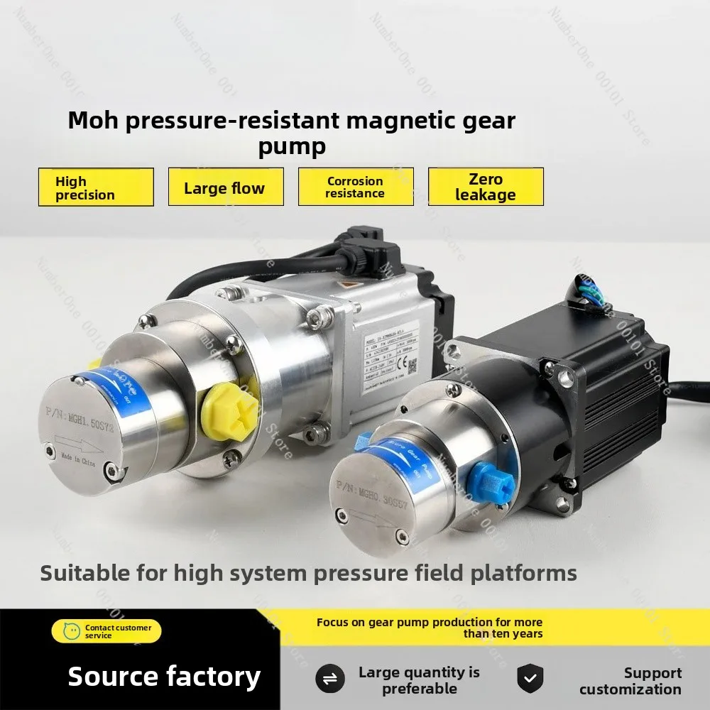 Small High Precision High Flow Stainless Steel Magnetic Gear Metering Pump High Pressure Corrosion Resistant Leak Free Liquid