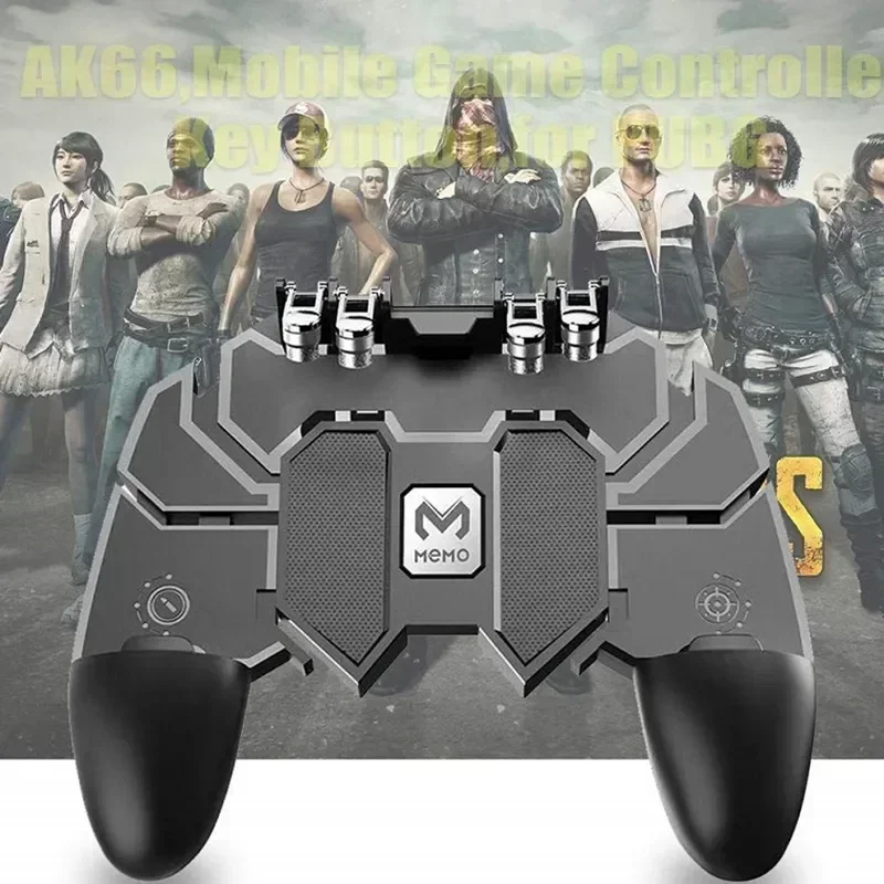 MEMO Mobile Phone 6 Fingers Gamepad Joystick Controller AK66 for PUBG Aim Shoot Game Trigger Handle for IPhone Android Universal