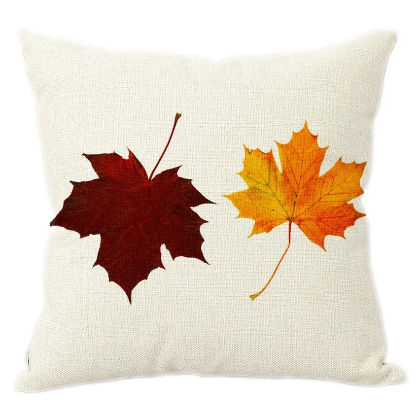 Canada Maple Leaf Style Cushion Cover Yellow Leaf Plant Specimen Pattern Garden Sofa Decorative Throw Pillows Cover Kussenhoes