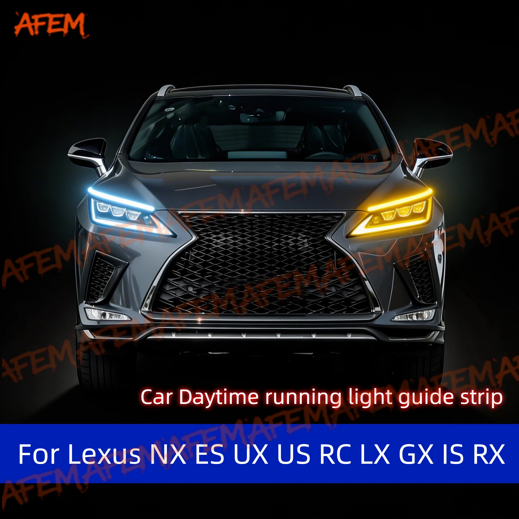 2pcs For Lexus NX ES UX US RC LX GX IS RX Car DRL Daytime Running Light Start Scan Style Sequential FlowingTurn Signal Light