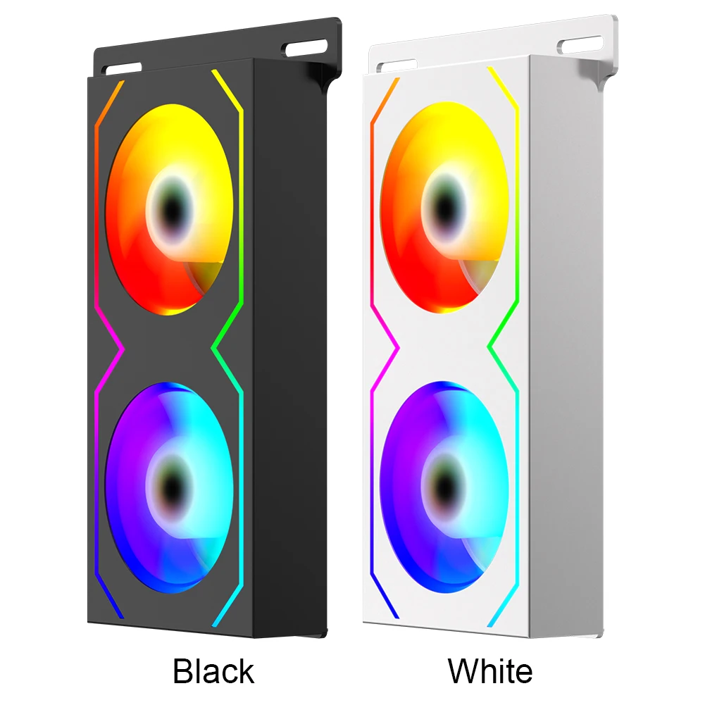 RAM Memory Cooler 4Pin PWM/5V 3Pin ARGB 600 -3600RPM RAM Radiator Heatsink with Dual 5020  Cooling Fans for DDR4 DDR5 Cooling