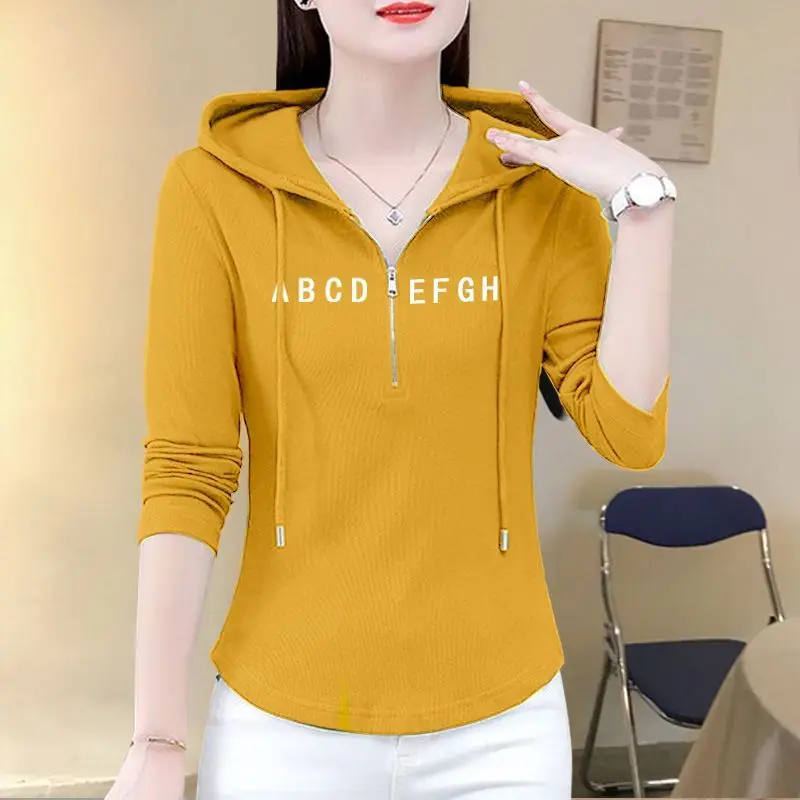 

Fashion Loose Zipper Printed Letter Hoodies Sweatshirts Women's Clothing 2024 Spring New Loose Casual Tops All-match Sweatshirts