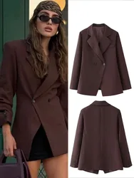 HH 2024 Women's Chic Waist Casual Suit Jacket Fashion V-neck Single Button Decoration Elegant Women's Street Casual Jacket