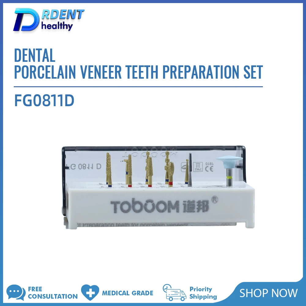 

11 шт./компл., набор стоматологических боров FG0811D, фарфоровый шпон FG, боры для реставрации стоматологического фарфорового шпона