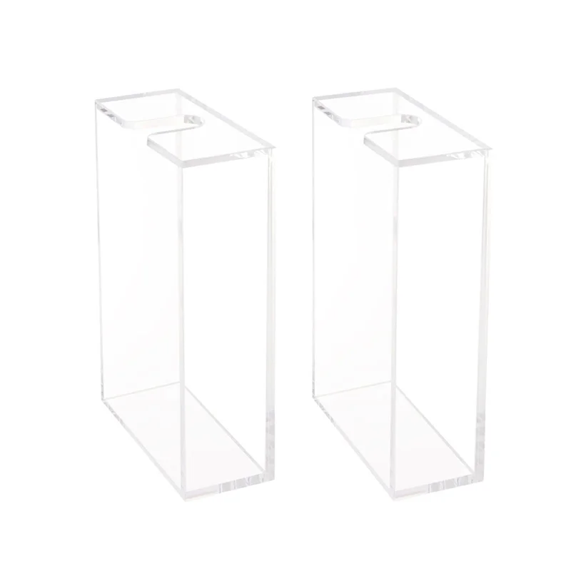 AB45 2PCS Transparent Desk Stand Acrylic Desktops Storage Containers For Office And School Restaurant Tissue Holder