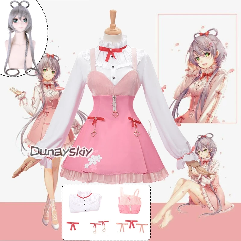 

Vtuber Luo Tianyi Cosplay DisfrazLuo Tianyi Pink Princess Lolita Dress Anime Outfits Wig Prop Suits Role-play Adult Women Dress