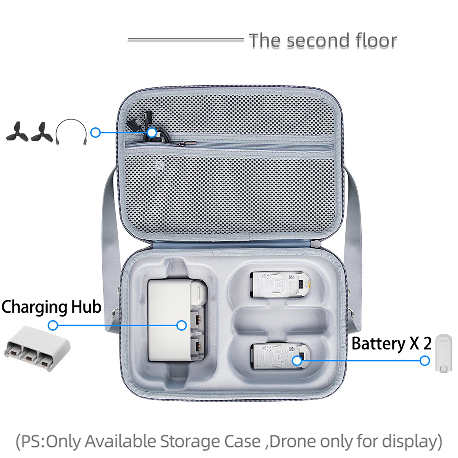 Description Picture 4 of itemNew Portable Carrying Case Protective Cover Shockproof Stroage Bag Shoulder Box for DJI NEO Drone Remote & Battery Accessories