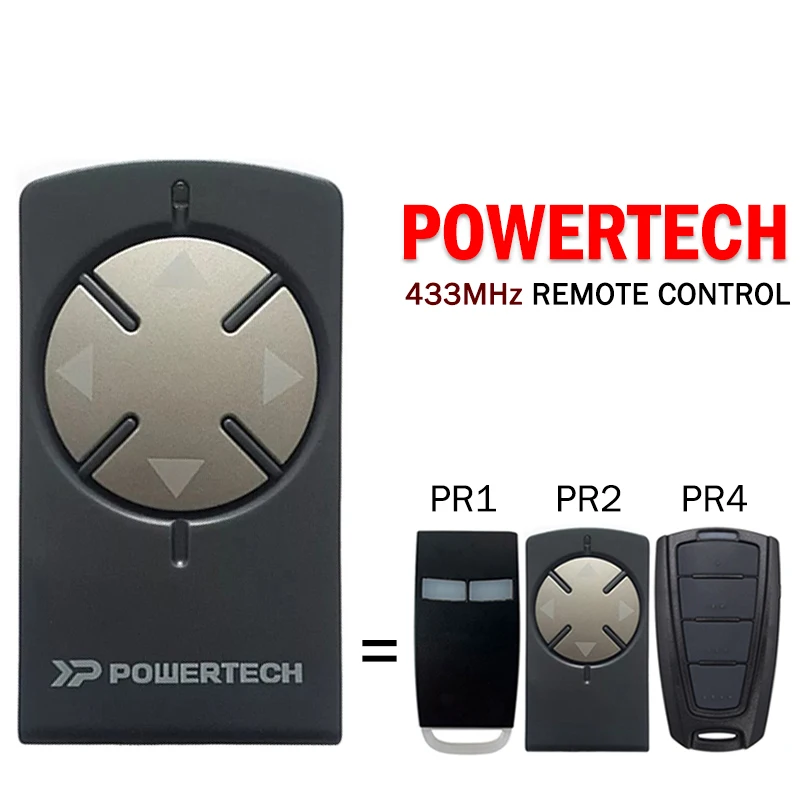 POWERTECH PR2 PR4 PR1 PR-2 Garage Door Remote Control 433MHz Rolling Code 4-Channel Transmitter Gate Control Garage Door Opener