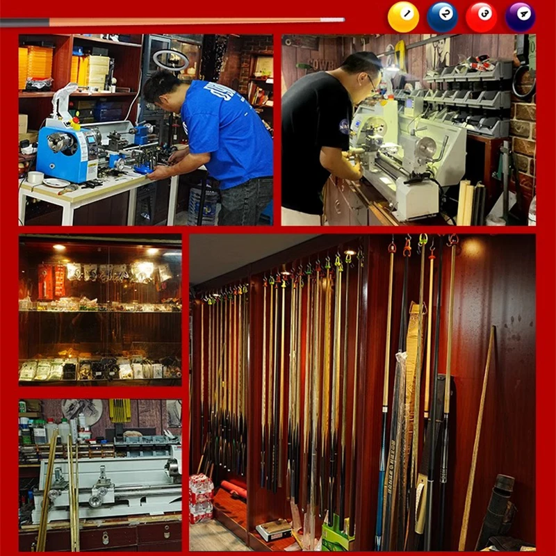 Billiard cue repair machine, cue repair lathe, copper hoop replacement, corner repair, tip opening, billiard cue repair machine