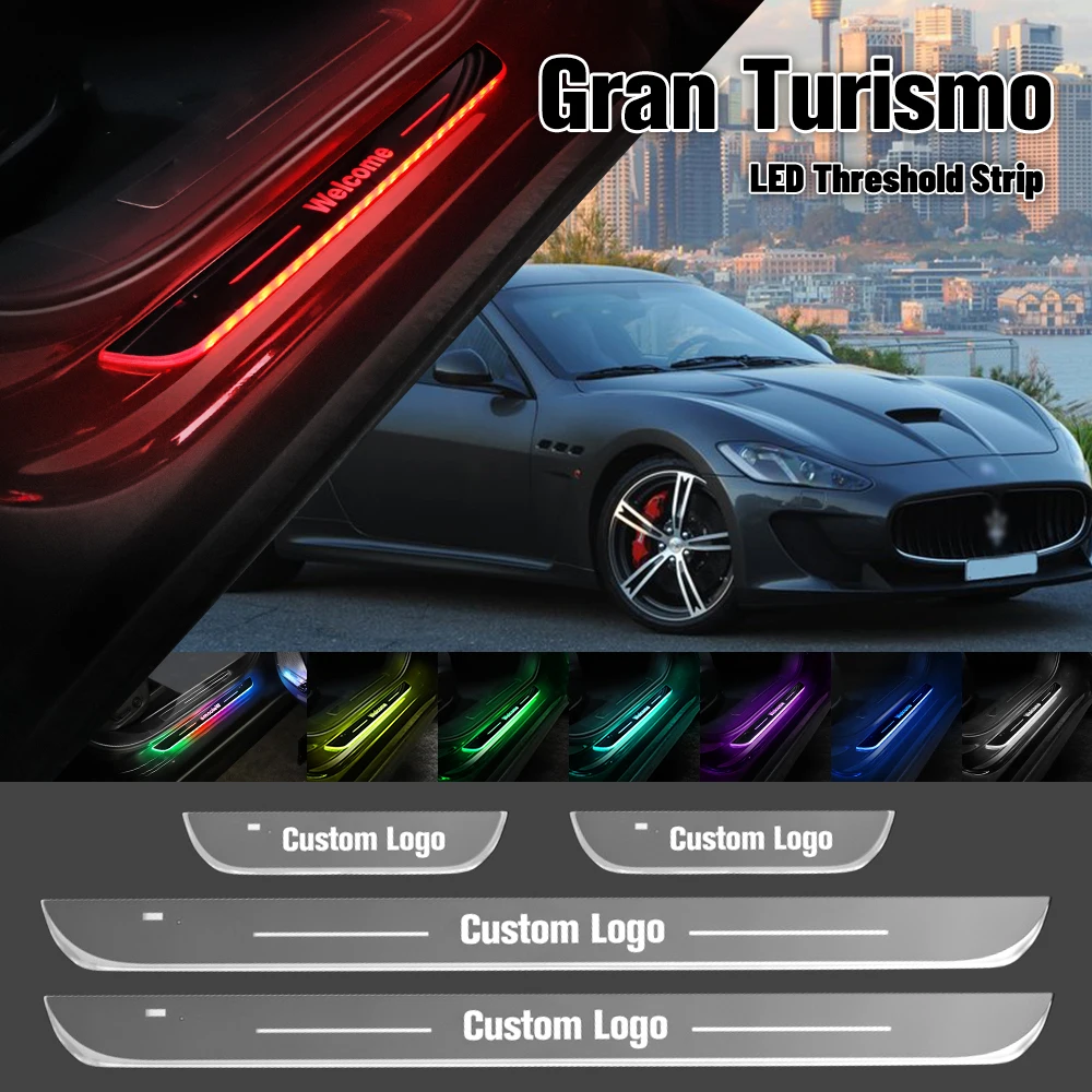 

For Maserati Gran Turismo M145 2008-2019 Car Door Sill Light Customized Logo LED 2018 Welcome Threshold Pedal Lamp Accessories