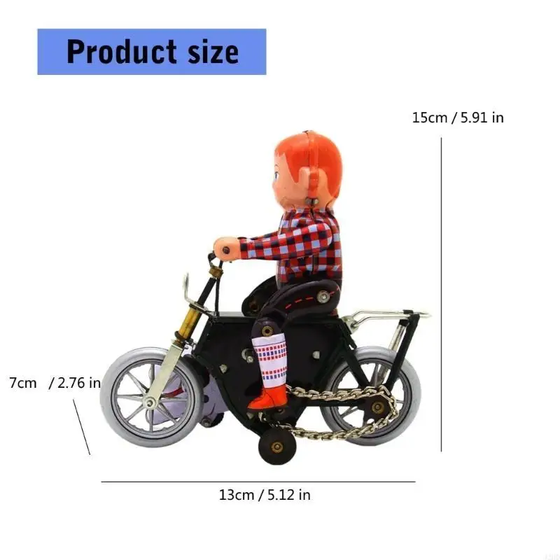 J2HD Tinplate Boy Motorcycle Toy Unique Wind Up Design for Adults and Children Vintage Mechanical Toy
