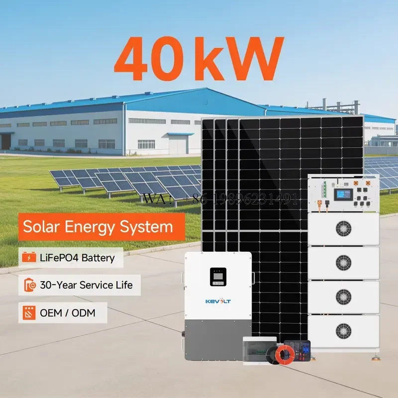 Industrial & Commercial Solar Energy System 40kW 50kW 60kW Solar Panels With Battery and Inverter Complete Solar Power System