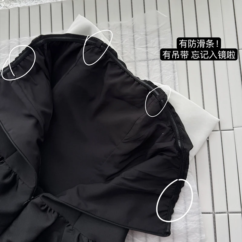 Sexy Soft Black Prom Dresses Women Sleeveless Elegant Evening Party Gowns 2025 New Luxury Bow Beaded Midi Dress with Chest Pad