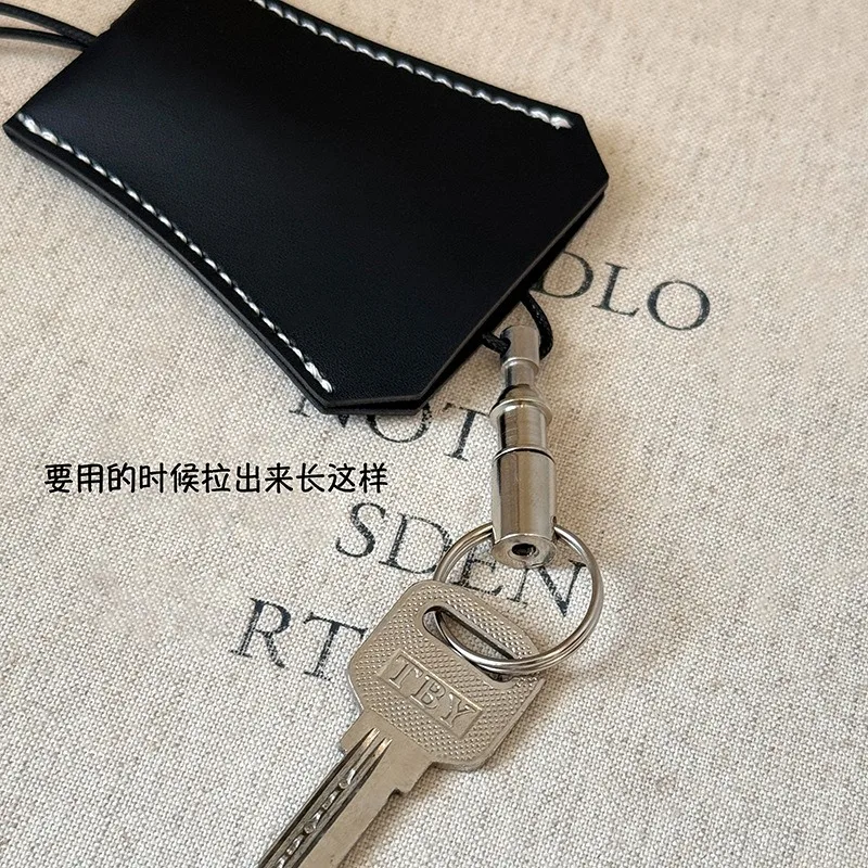 Korean Trendy PU Key Chains Necklace For Women Street Sunglasses Storage Clavicle Chain Simple Fashion Storage Neck Accessories