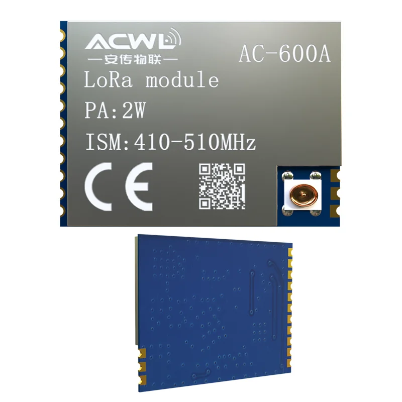 Módulo RF inalámbrico de espectro extendido de potencia ultrabaja AC600A-2W Chip SX1268 Modulación LoRa rentable 410MHz - 510MHz