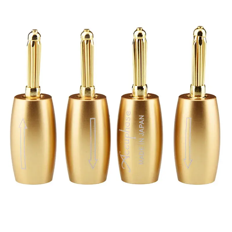 

Аудиоразъем Accuphase Banana Plug с позолотой 24K для Hi-Fi аудиокабелей, адаптер-гнездо для аудиокабелей, соединительный клеммный разъем