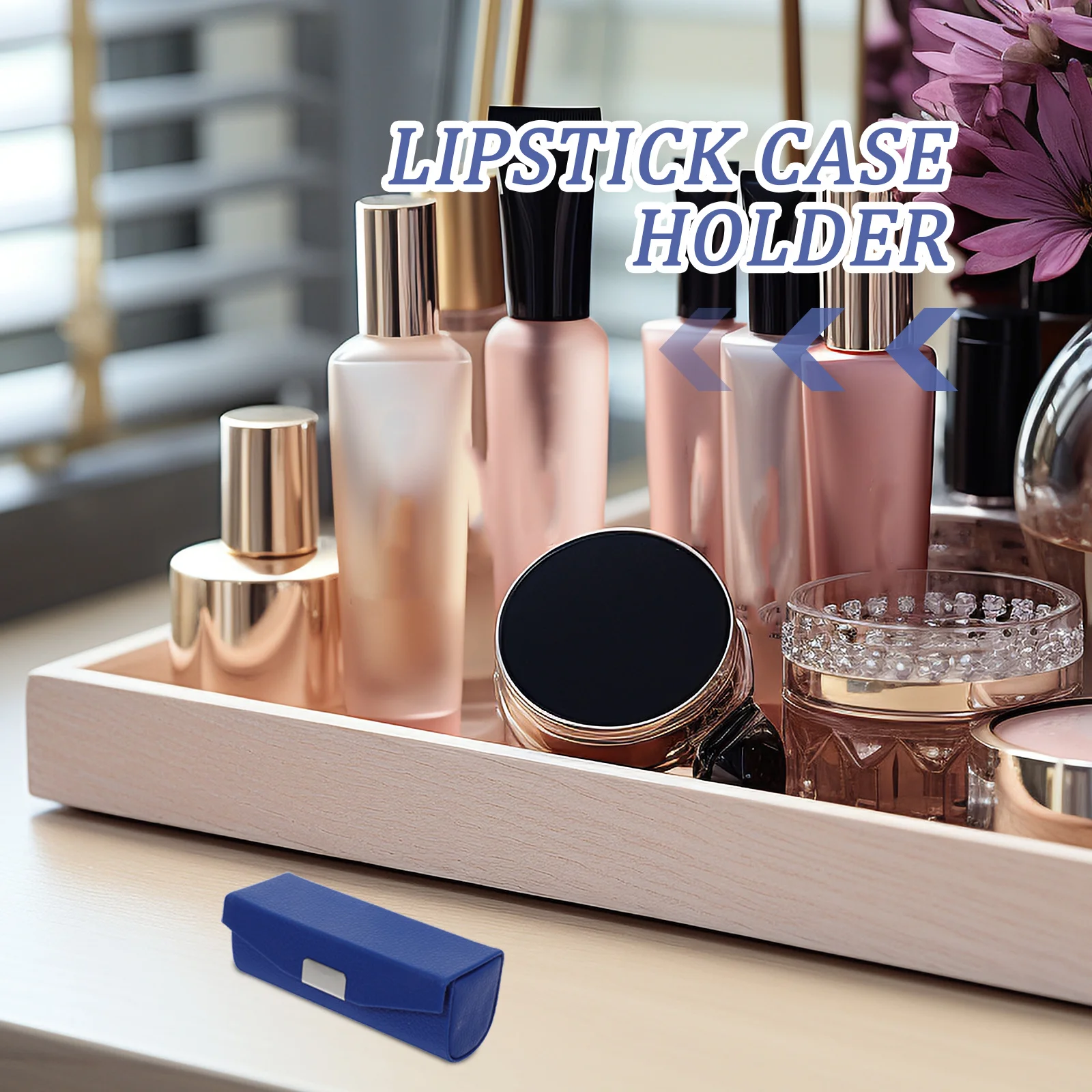 กล่องเก็บลิปสติกแบบพกพา ขนาดกะทัดรัด สำหรับลิปบาล์ม ลิปกลอส พร้อมกระจก  กระเป๋าใส่ลิปสติก  อุปกรณ์เสริมสำหรับสุภาพสตรี ดีไซน์หรูหรา