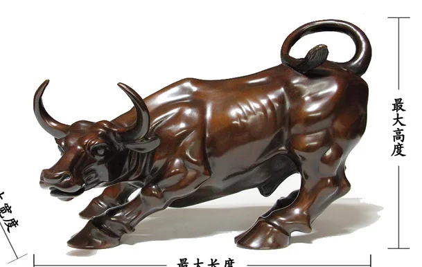 

Business of cattle-large -TOP collection Home office Decor stock-market COW Bronze statue Decoration- best gifts