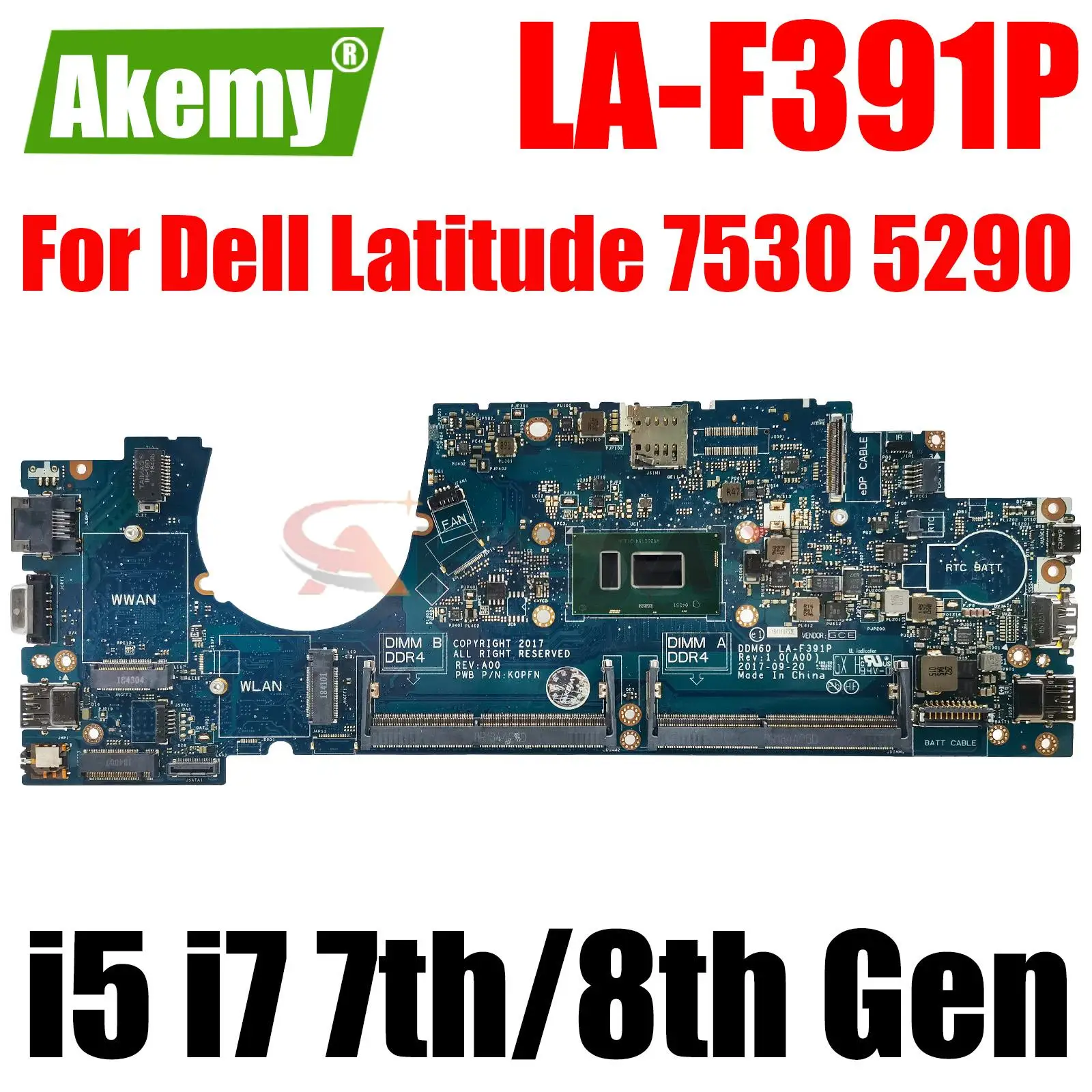 

LA-F391P для Dell Latitude 7530 5290 материнская плата для ноутбука 02X71H 039GGH 039GGH 0GRNH7 0TKGT 3 материнская плата для ноутбука i3 i5 i7