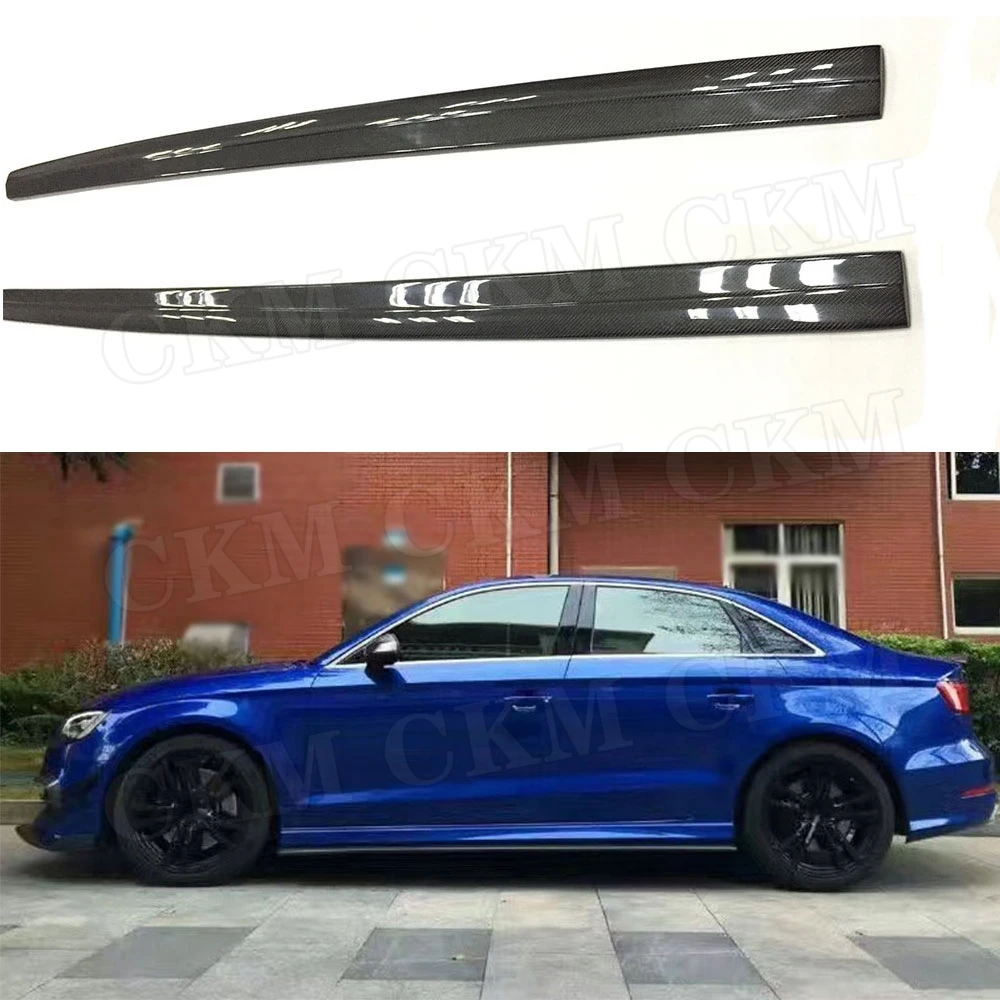 

Carbon Fiber Side Skirts Covers for Audi A3 S3 RS3 Sedan 4 door 2014 2015 2016 2017 2018 FRP Side Bumper Aprons Car Styling