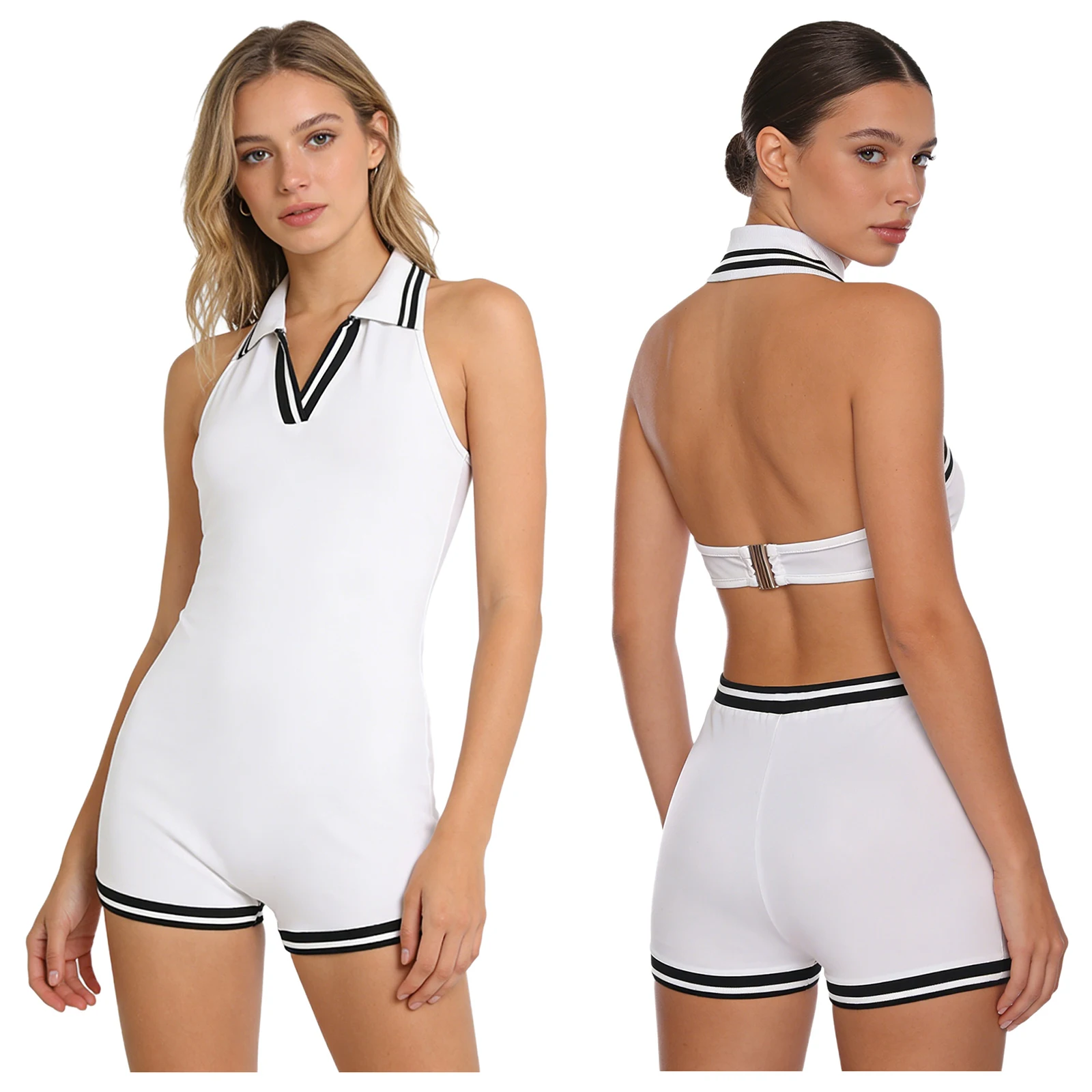 

Женский комбинезон-боди без рукавов с V-образным вырезом и открытой спиной для тренировок, йоги, фитнеса, спорта и бега