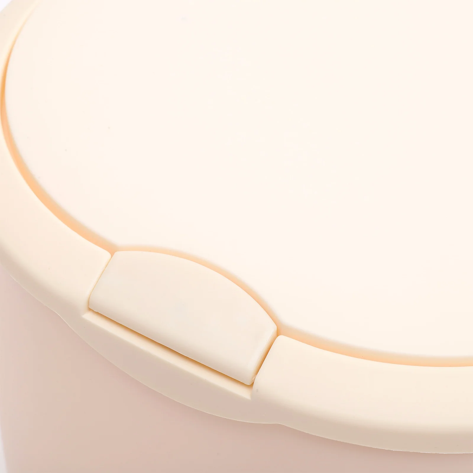 

10L Cream White Push Trash Can with Lid for Kitchen Bathroom High Capacity Waste Bin Bucket Sturdy Base Practical Use