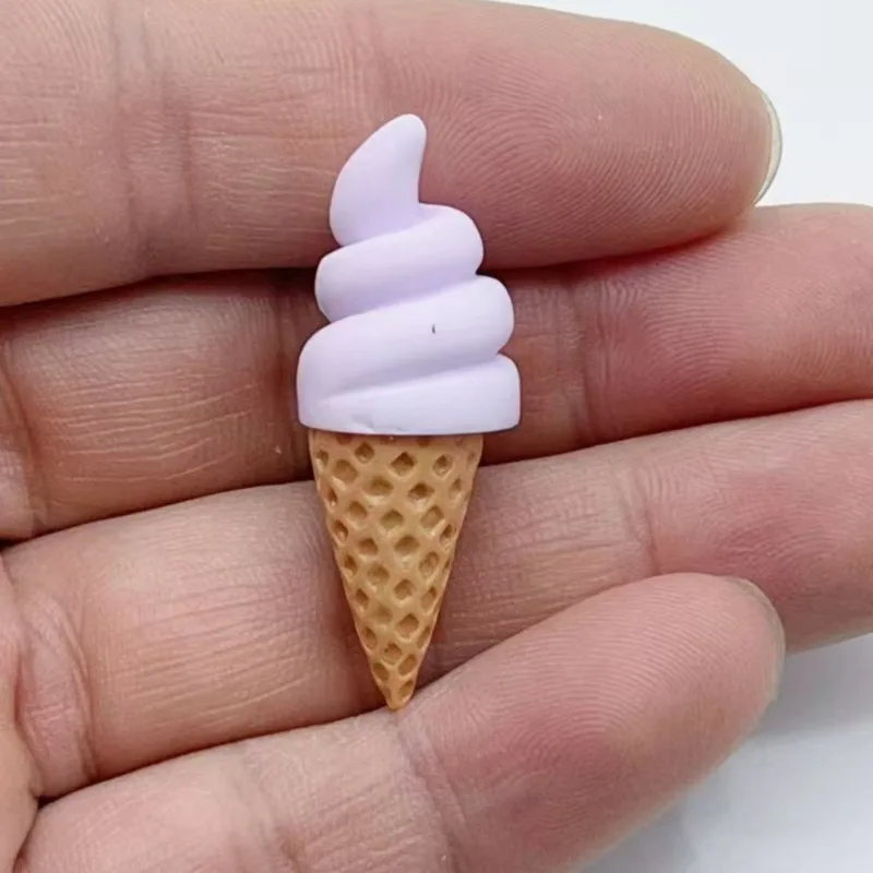 10pcs Dollhouse Toy Ornament Resin Imitation Sweetener 3D Ice Cream Decoration Material Jewelry DIY Food Toy Accessories - view 4