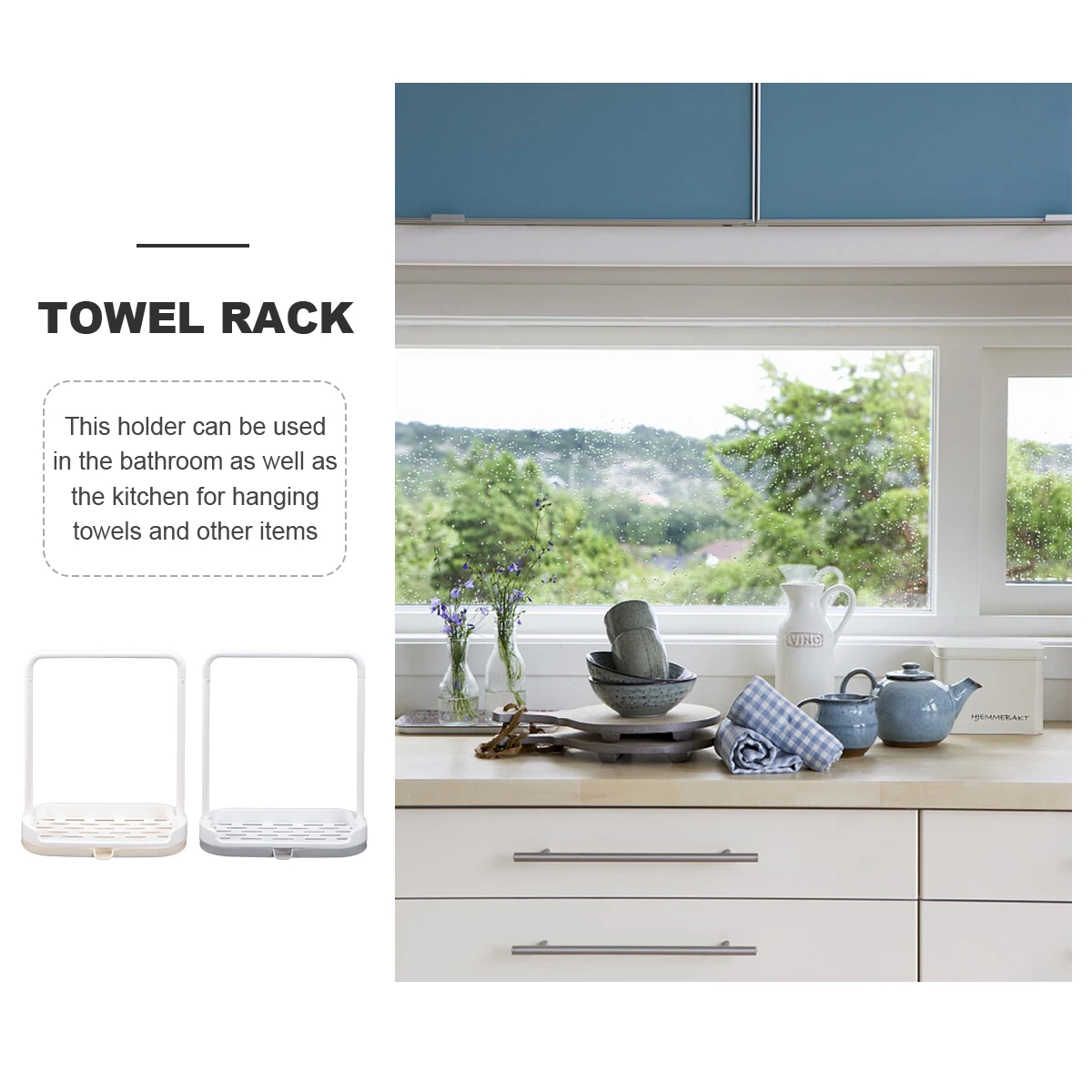

2pcs Plastic Shelf Space-Saving Kitchen Storage Rack Non-Punching Dishrag Hanger For Bathroom Tea Towel Organizer Towel