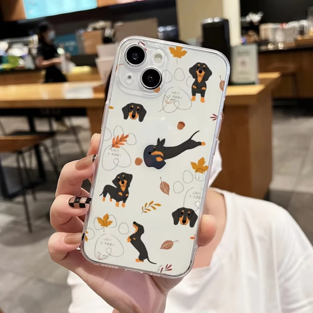 Dachshund Silhouette Dog Phone Case For iPhone 16 15 14 13 12 11 Pro Max XS X XR 7 8 SE Back Cover Clear Funda - náhled 6