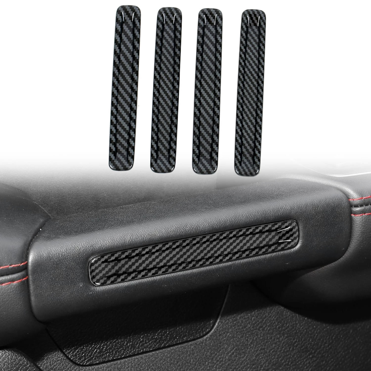 

Car Accessories For Dodge RAM 1500 2019-2023/ TRX 2021-2023 ABS Carbon Fiber Printed Side Door Handle Decorative Cover Trim 4pcs