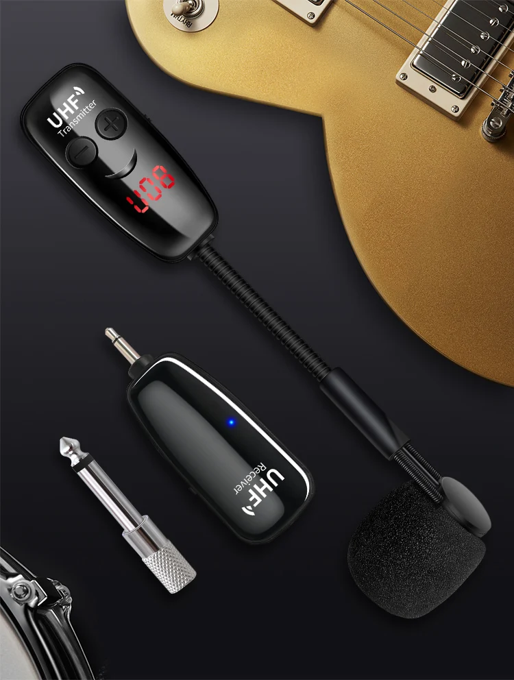 XIAOKOA UHF Wireless Instruments Saxophon-Mikrofon, kabelloser Empfänger, Sender, 160 Fuß Reichweite, Plug-and-Play, ideal für Trompeten – Detail 8