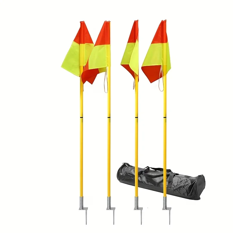 

4Pcs Slant Soccer Training Poles Obstacle Agility Poles with Flags Carry Bag