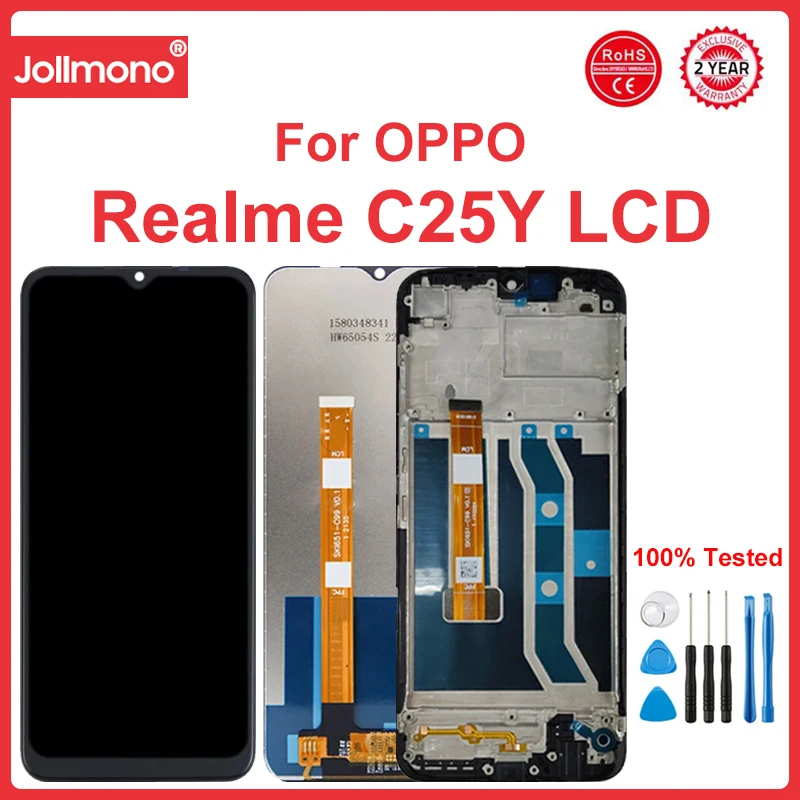 

6.5" For Realme C25Y LCD Display With Frame Screen Touch Digitizer Assembly RMX3265 RMX3268 RMX3269