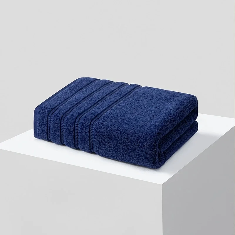 

Solid Black Bath Towel With Striped Decor,Soft Water Absorbent Swimming Beach Bathroom Home Five-Star Hotel Towels 70*140cm*1pc