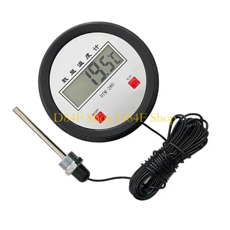 D84F Precise Thermometers Temperature Meter Long Probe For Hard To Reach Area