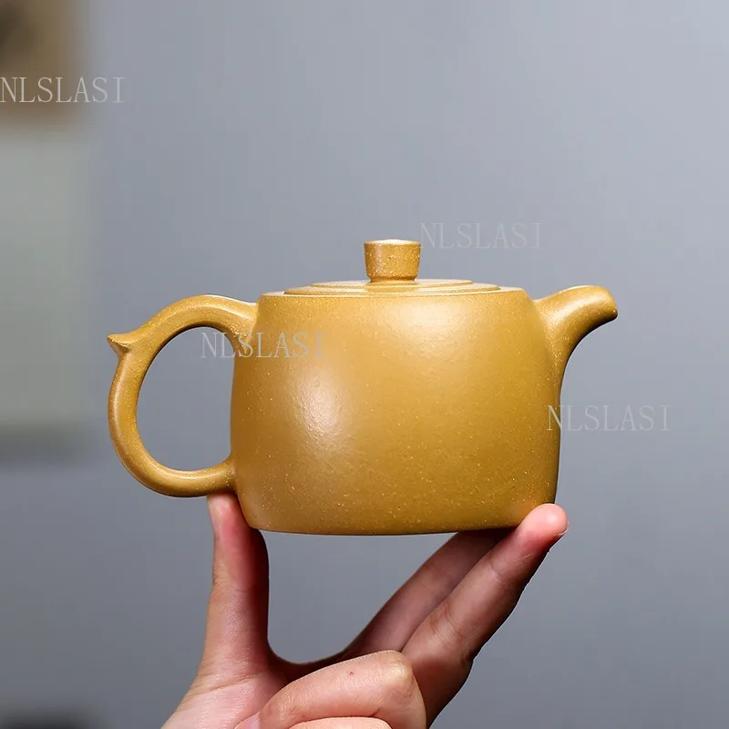 270ml Yixing Zisha Teapot Well Rail Jing Lan Pot Golden Duan Clay Purple Sand Tea Pot Chinese Kung Fu Tea Ceremony Utensil