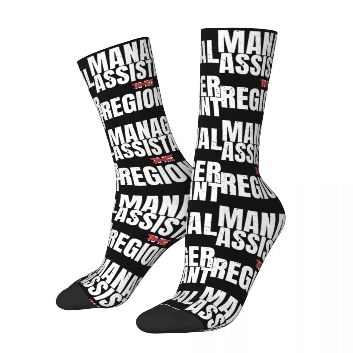 

Funny Crazy Sock for Men Assistant To Regional Manager Hip Hop Harajuku The Office TV Pattern Print Boys Crew Sock Seamless Gift