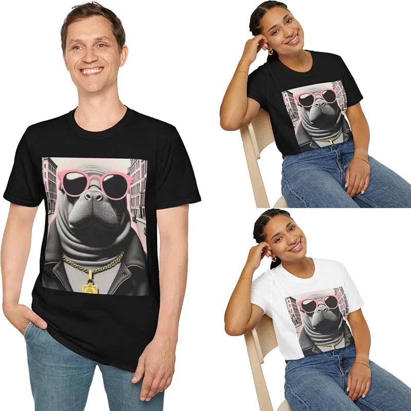 

Cool Manatee Graphic T-Shirts for Women Men Cute Cattle Y2k Design Graphic T Shirt Streetwear Clothes Novelty Gift Short Sleeve