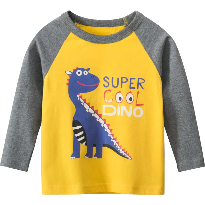 Nuevos productos de otoño para ropa infantil, camisa base para niños versión coreana, camiseta de manga larga para niños al por mayor, una torta