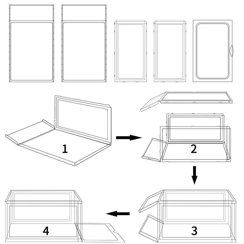 hard plastic AJ Sneakers Box plastic shoe box Stackable Cabinet Storage Box high-top Dustproof AJ shoes organizers Shoe Rack