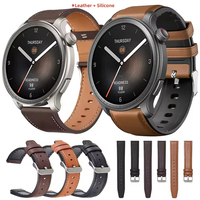 Leather Silicone 22mm Strap For Amazfit GTR 4 2 2e 3 Pro Stratos 3 / BALANCE 2 Band Amazfit Bip6 5 Watchbands Bracelet
