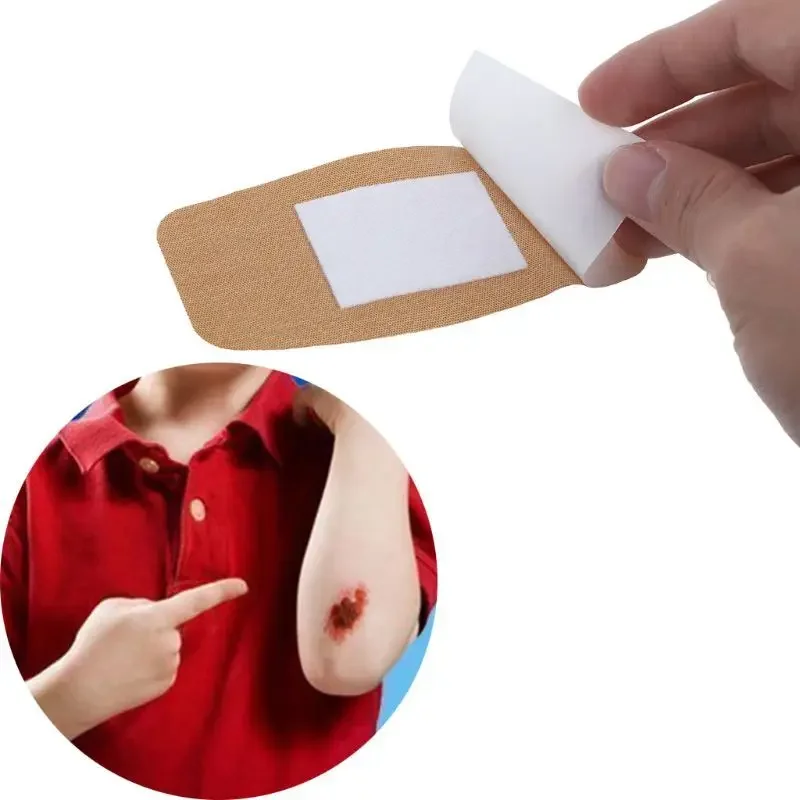 20pcs Large Elastic Adhesive Bandage 5 * 10cm Waist Drum Shaped Band Aids for Widening Breathable Skin Tone Bandaid