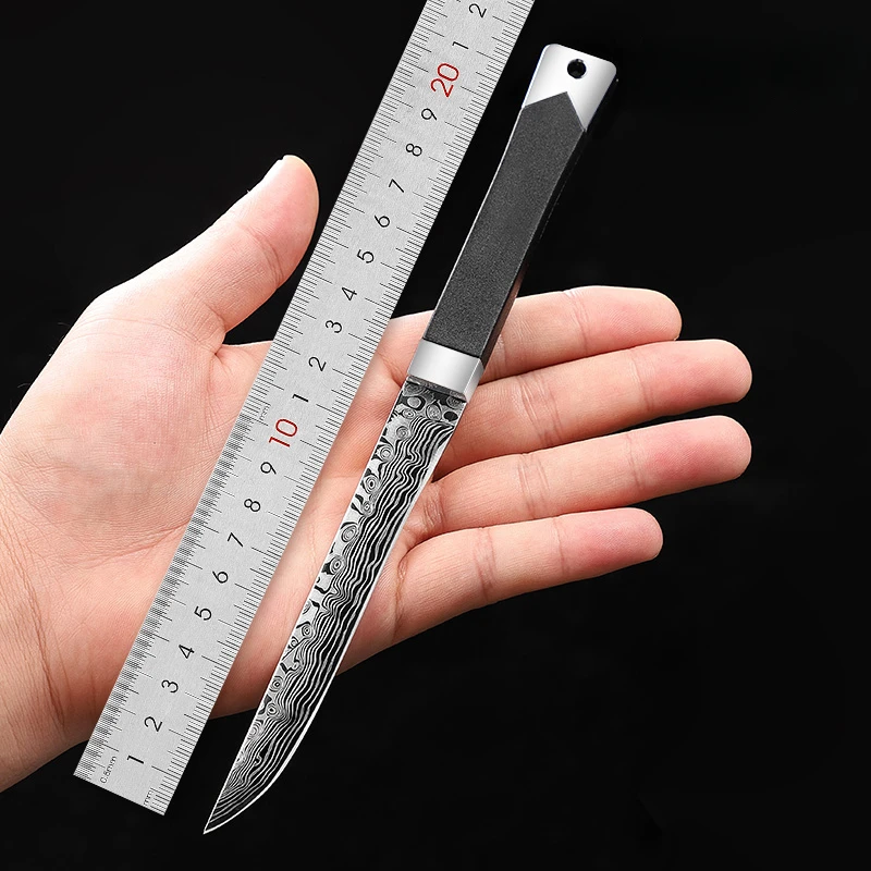 BAKULI-1/2pc Silver Stripe Black Samurai Knife, Sharp High Hardness EDC Knife, Outdoor Cutting/Fishing Knives