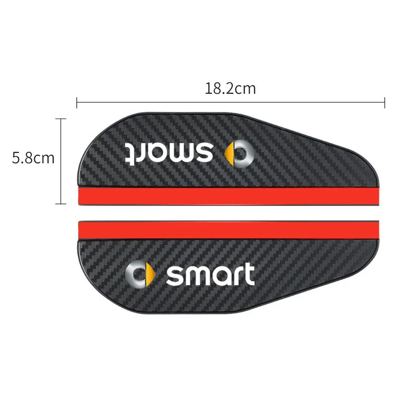 2PCS Car Rearview Mirror Rain Eyebrow Visor Carbon Fiber Side for Smart Fortwo 451 450 453 EQ Forfour Auto Accessories