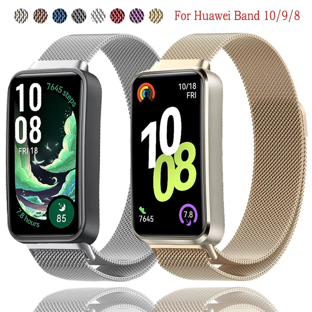 

Milanese Metal Loop Strap For Huawei Band 10 Magnetic Wristband Watchband For Huawei Band 10 9 8 Comfortable Breathable bracelet