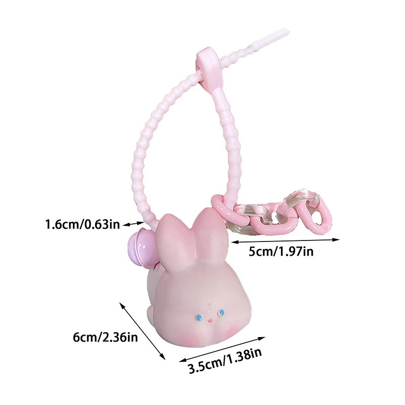 Fun Pull Line Vibration Rabbit Keychain Pendant Pull Line Toy Gift Book Bag Pendant Decompression Toys Key Ring Decor