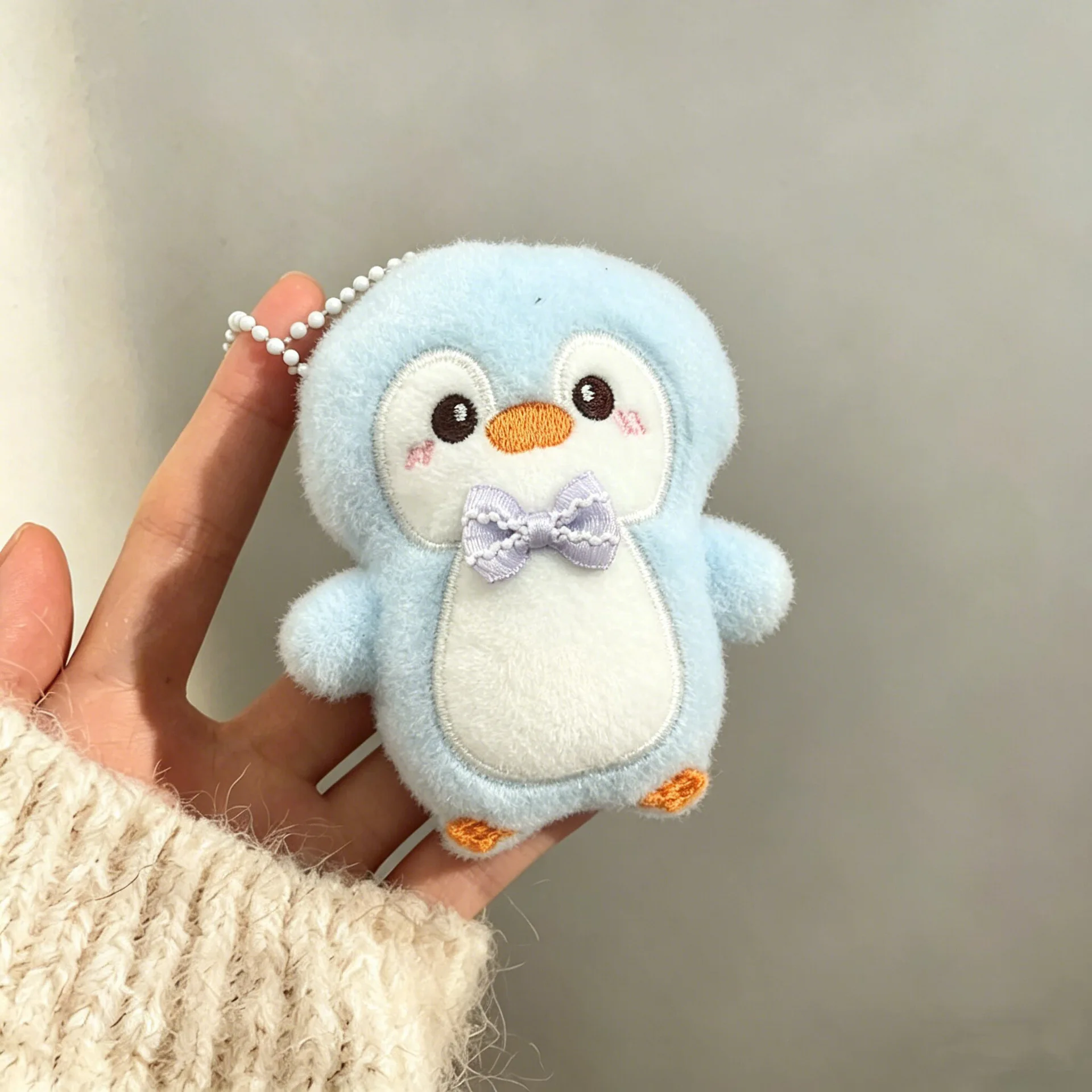 Plush Doll Keychains Pendant Squeaky Penguin Plush Toy Bag Charms Creative Little Penguin Pendant Cute Plush Decorative Keychain