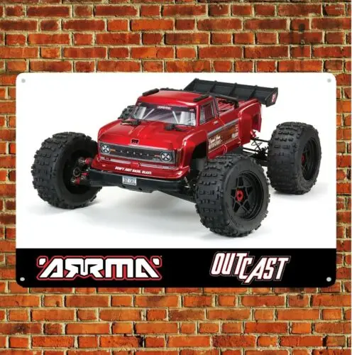 Metal Poster Rc Car Tin Sign Plaque Arrma Outcast Truck