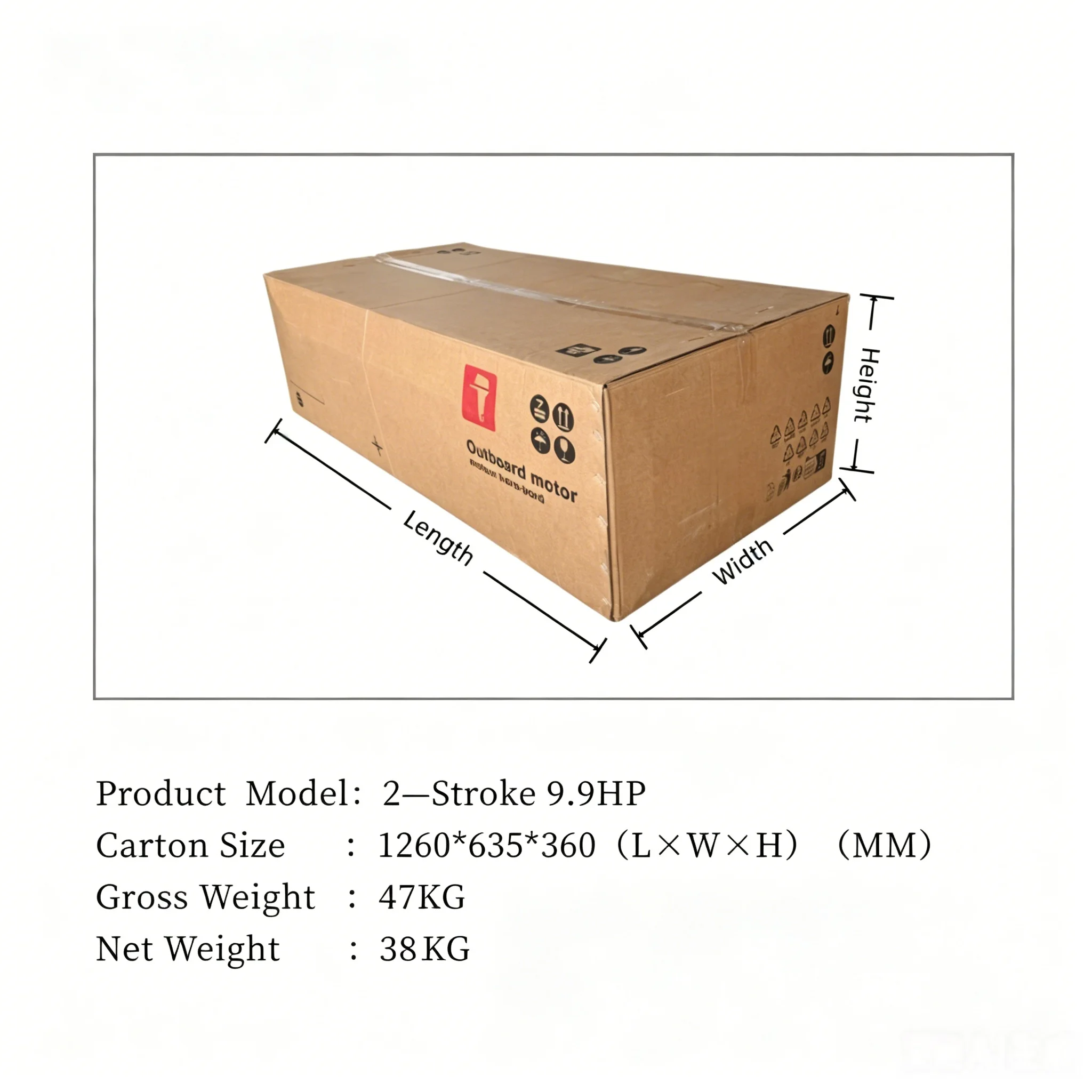 OEM Manual Start Low Vibration Emission 2 Stroke 9.9HP Marine Engine With Manual Start For Inshore Shallow Sea Fishing Boats